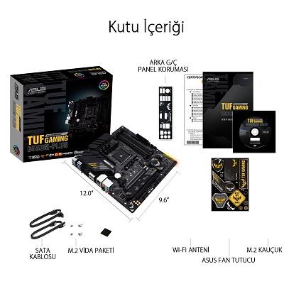 ASUS TUF GAMING B550M-PLUS B550 DDR4 (Vga Yok) GLan mATX HDMI DP USB3.2 Type-C Aura M.2 AM4 AMD Anakart